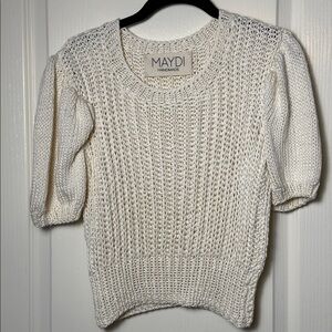 MAYDI Handmade open-knit short-sleeve sweater
